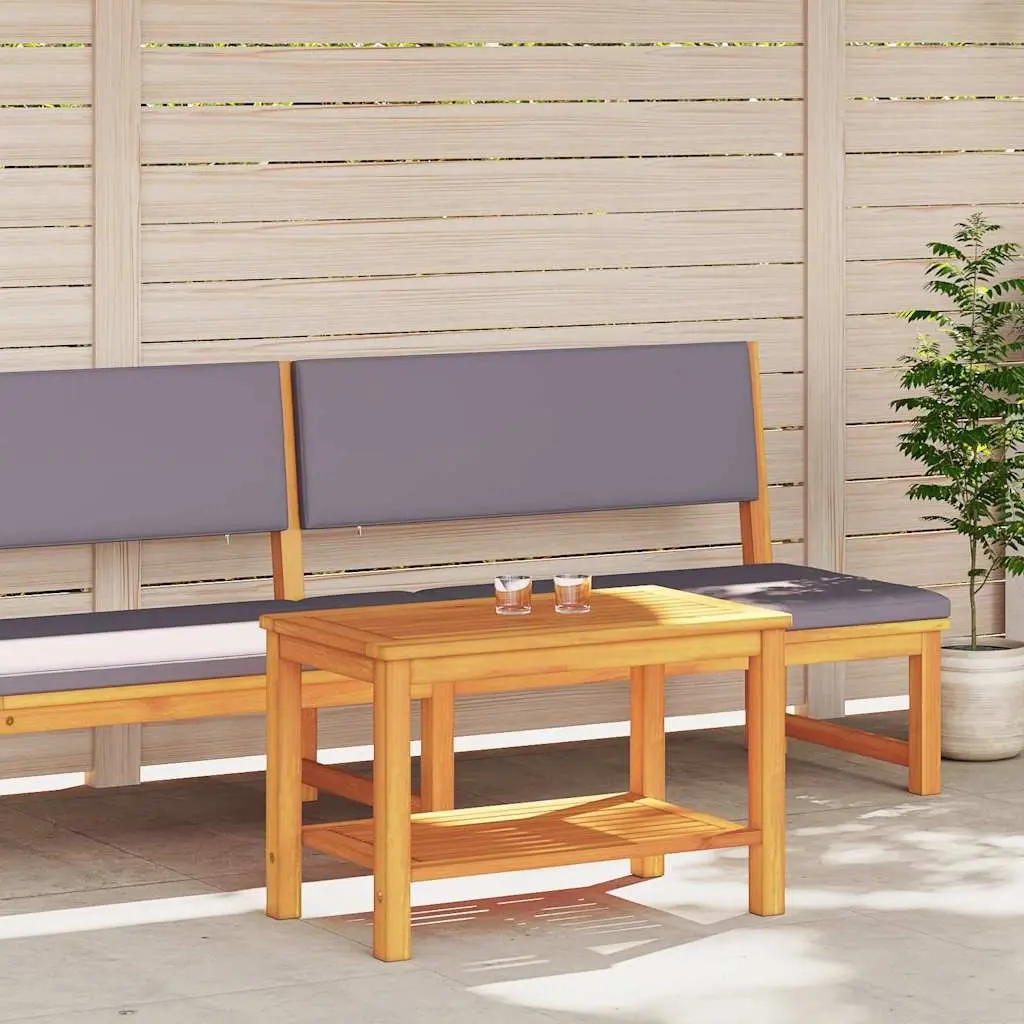 Solid Acacia Wood Side Table Rustic Brown Accent Indoor Outdoor 70 x 40 x 45 cm