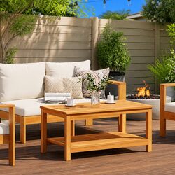Solid Acacia Wood Side Table with Sturdy Construction