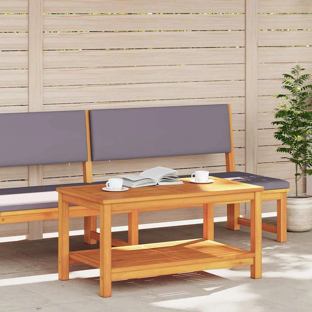 Solid Acacia Wood Side Table Rustic Brown 90x50x45cm Garden Patio Accent