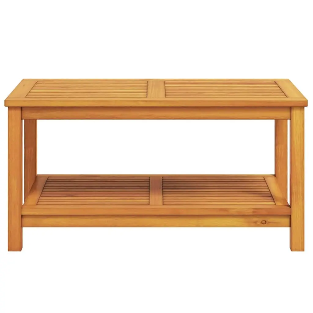 Solid Acacia Wood Side Table Rustic Brown 90x50x45cm Garden Patio Accent