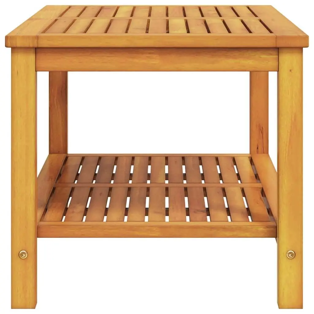 Solid Acacia Wood Side Table Rustic Brown 90x50x45cm Garden Patio Accent