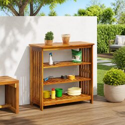 Garden Storage Cabinet 90x40x90cm Solid Acacia Wood