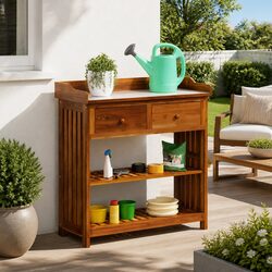 Solid Acacia Wood Garden Cabinet for Outdoors