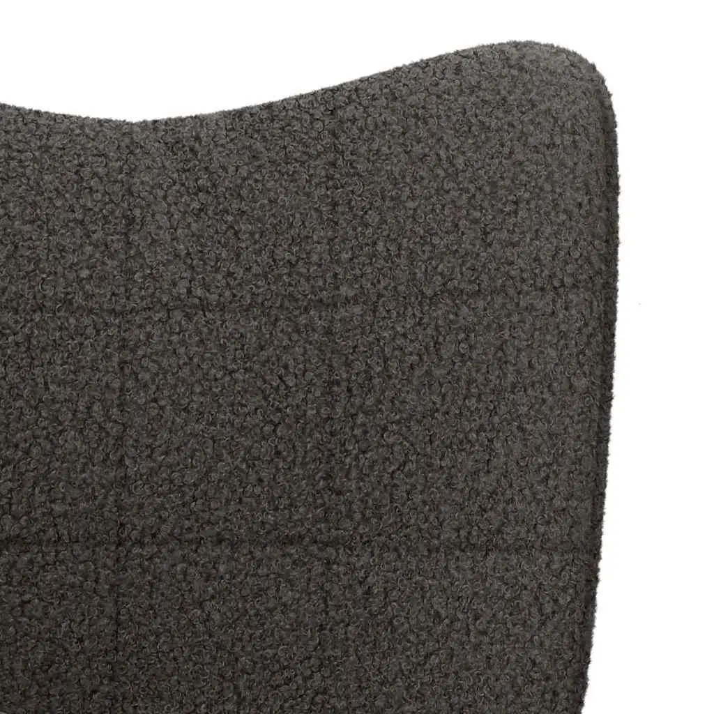 Rocking Chair Grey Sherpa Fabric Padded Armrests Living Room Bedroom Office