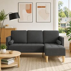 Efficient Modular Sofa Set with Grey Polyester Upholstery