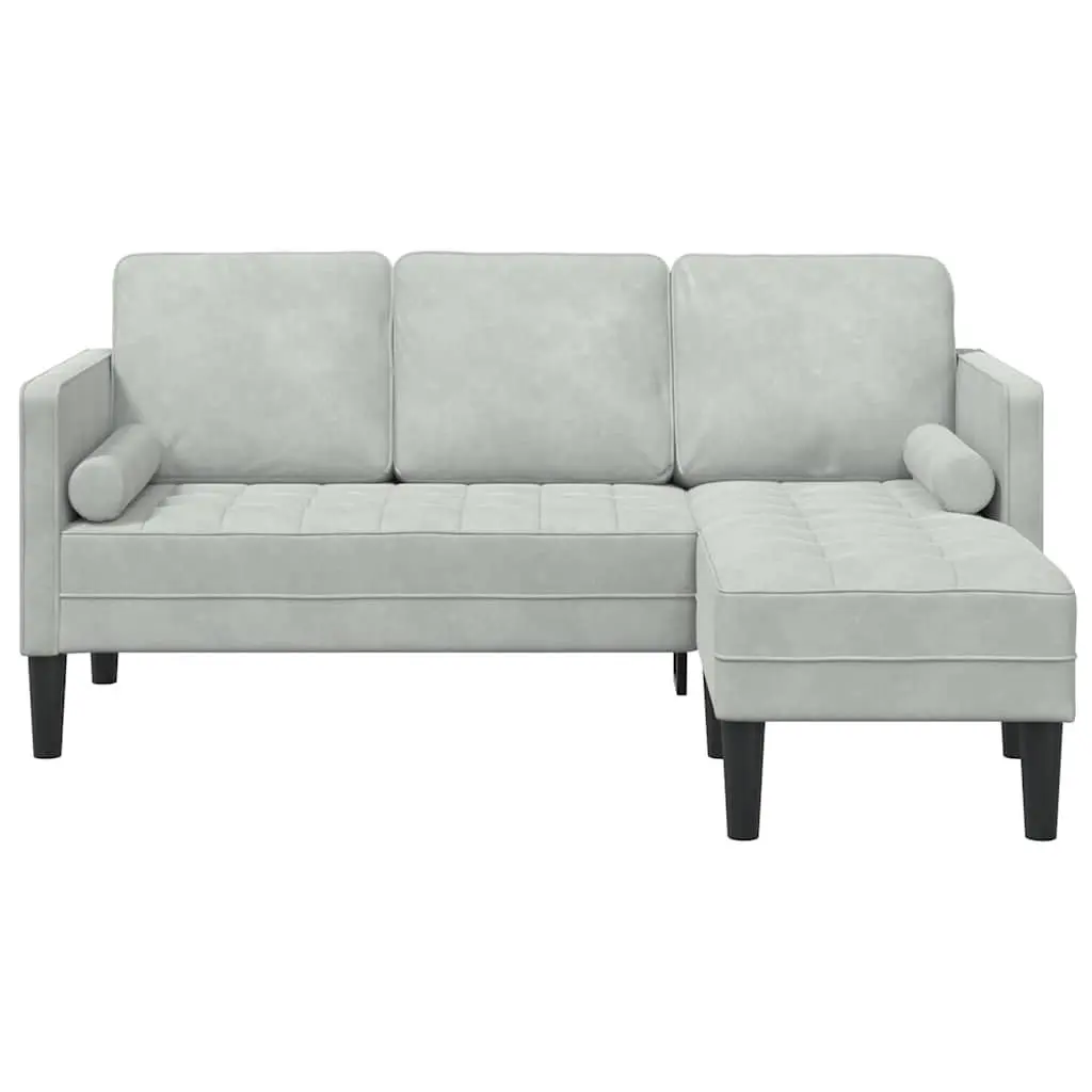 Modular Sofa Set Compact Light Grey Polyester Sectional Couch