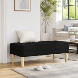 Black Modern Bench Ottoman with Cushion 113 x 57 x 39 cm