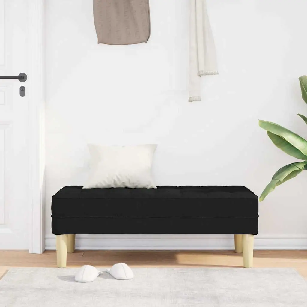 Bench Ottoman with Cushion Black 113 x 57 x 39 cm
