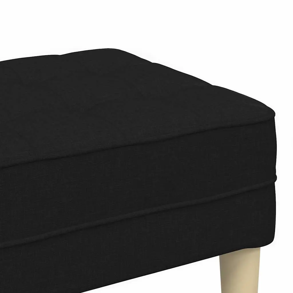 Bench Ottoman with Cushion Black 113 x 57 x 39 cm