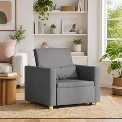 Grey 3-in-1 Convertible Sofa Bed with Durable Frame