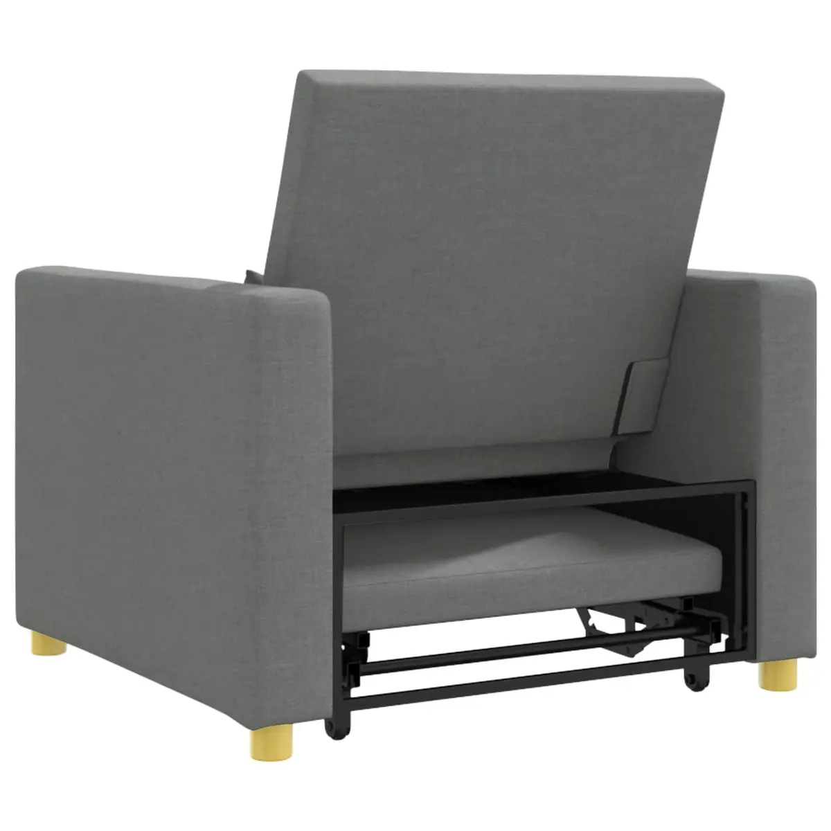 Convertible Sofa Bed Compact Grey 90x165x87cm 3-in-1 Armchair Recliner