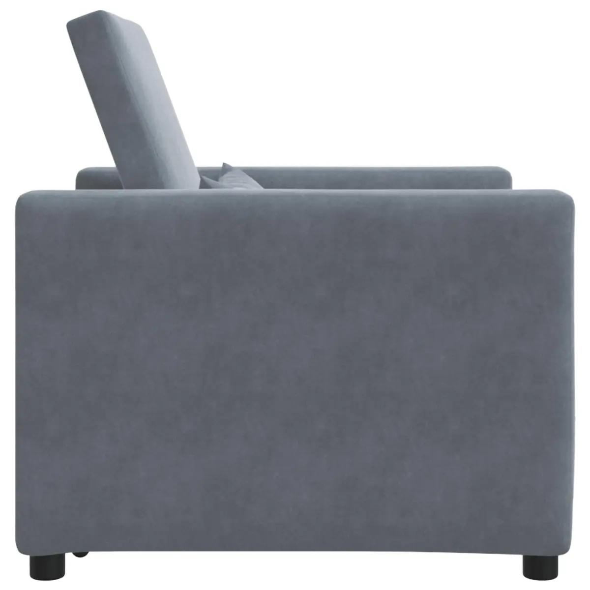 Single Sofa Bed Convertible Chair Recliner Adjustable Backrest Grey Velvet