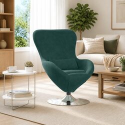 Modern Velvet Egg Chair with Swivel Base for Relaxation