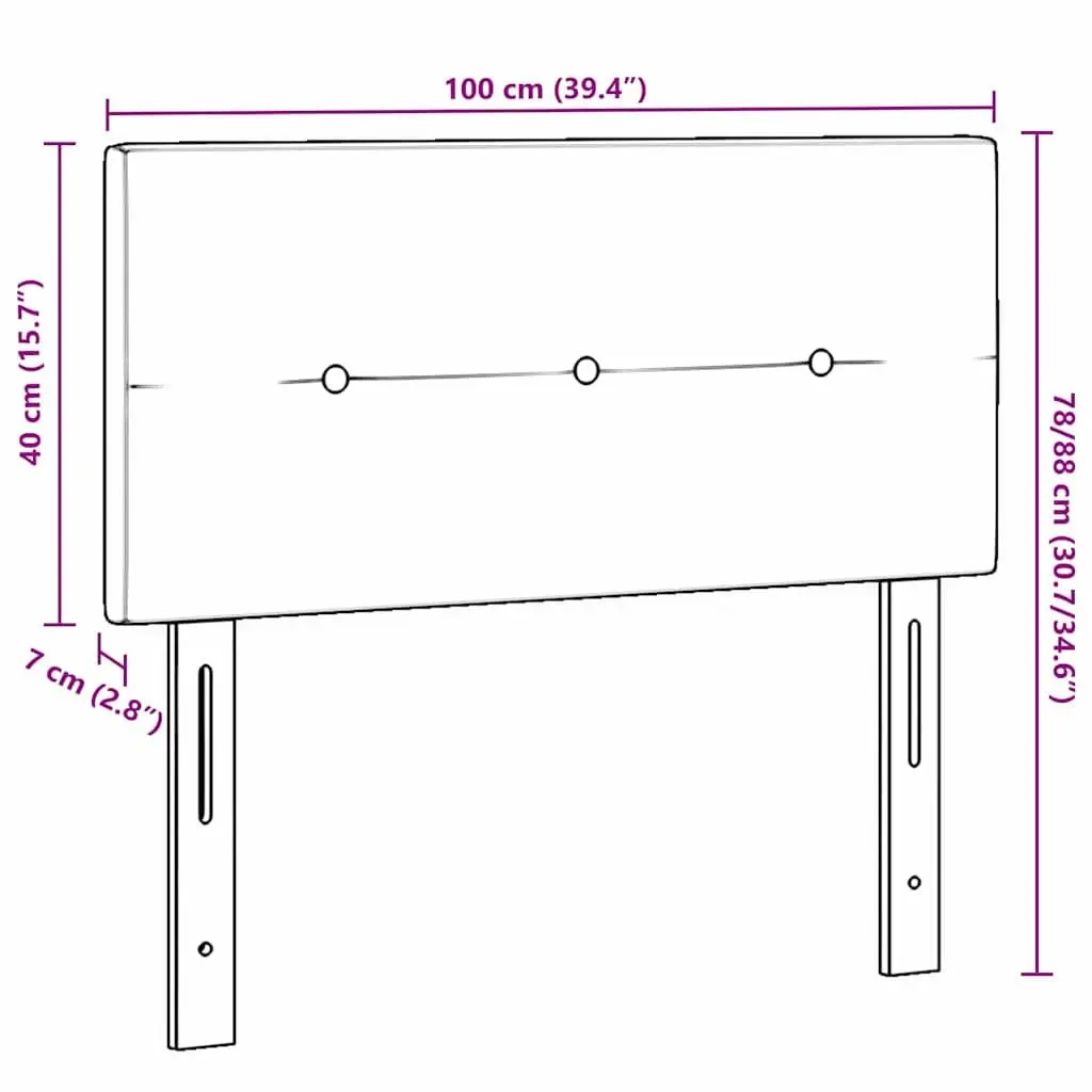 Height-Adjustable Headboard Modern Grey Fabric 100cm