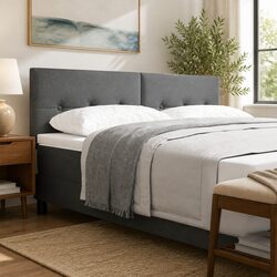 Height-Adjustable Headboard 160cm in Grey Fabric