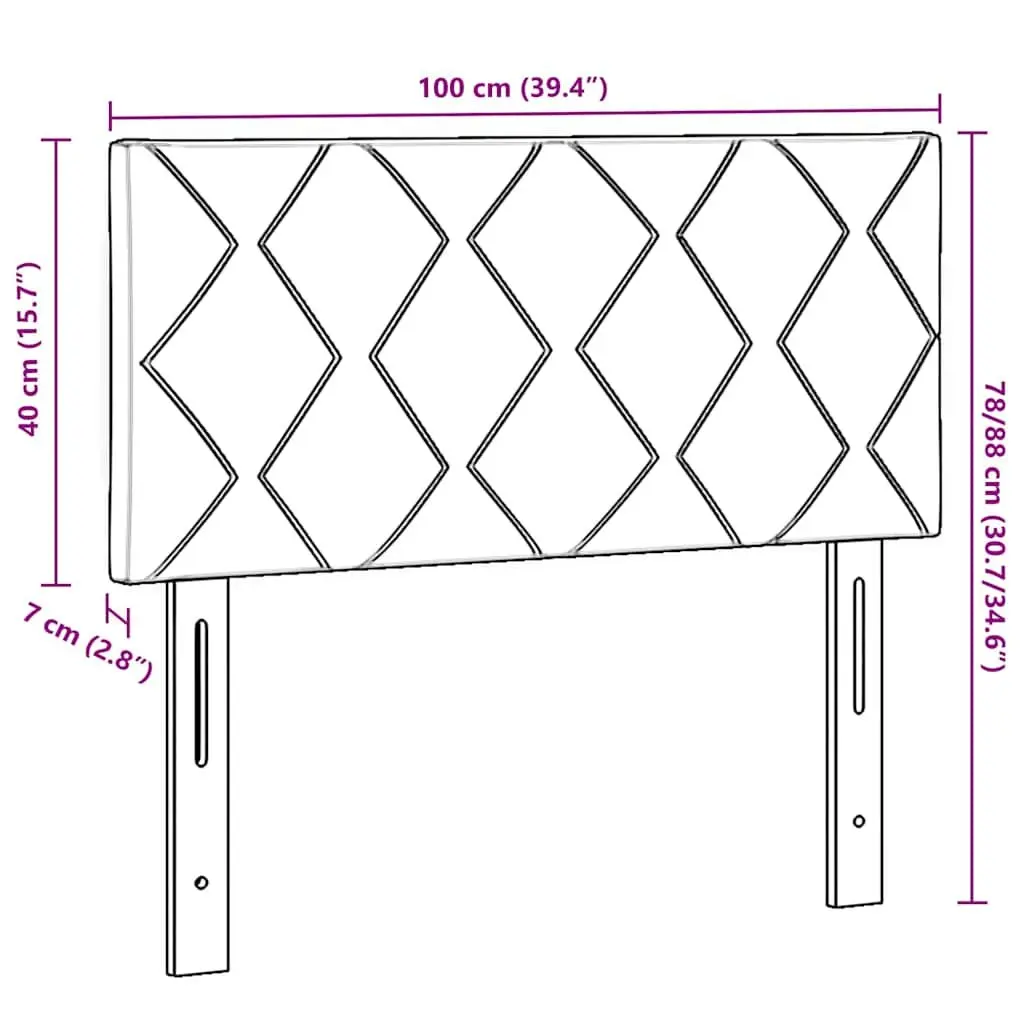 Adjustable Headboard Velvet Upholstered Modern 100cm Black Bedroom Furniture