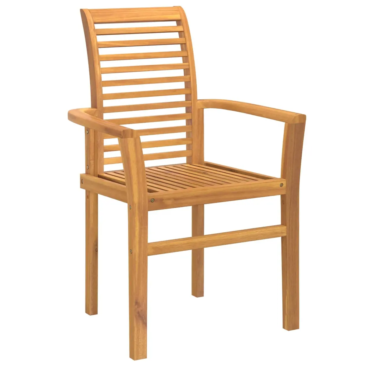 Dining Chair Set Ergonomic Comfort 4 Piece Brown Solid Teak Wood Outdoor Furniture