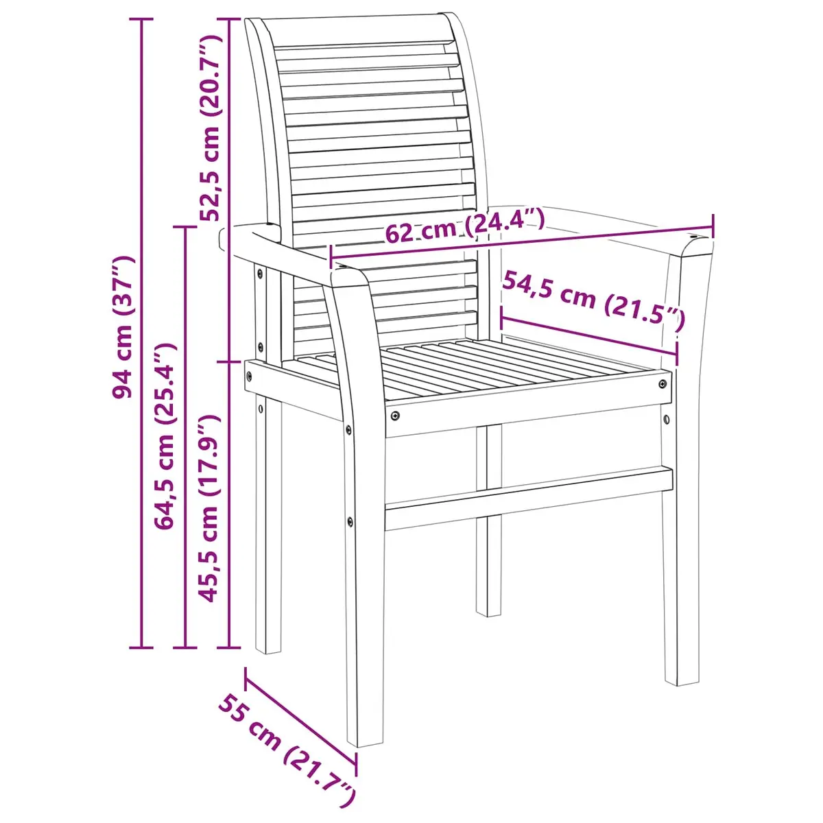 Dining Chair Set Ergonomic Comfort 4 Piece Brown Solid Teak Wood Outdoor Furniture