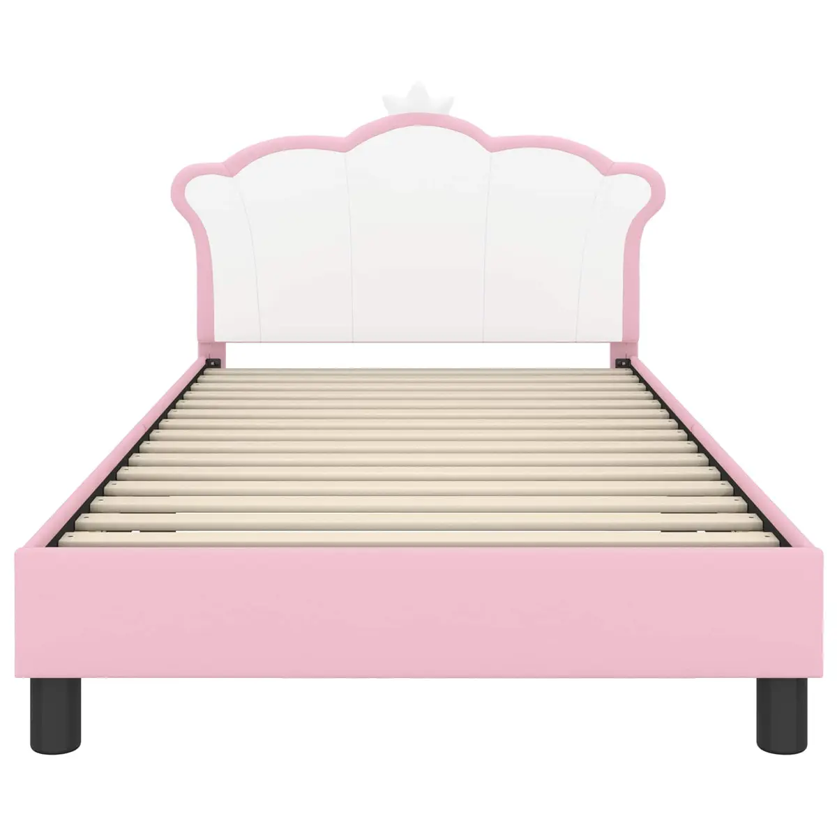 Kids Bed Frame with Headboard Low-Profile 90 x 190 cm Pink