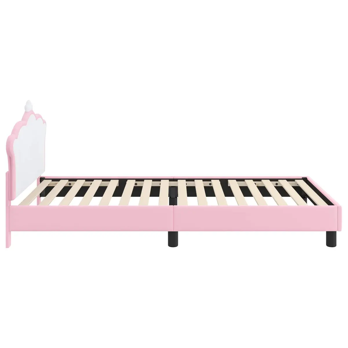 Kids Bed Frame with Headboard Low-Profile 90 x 190 cm Pink