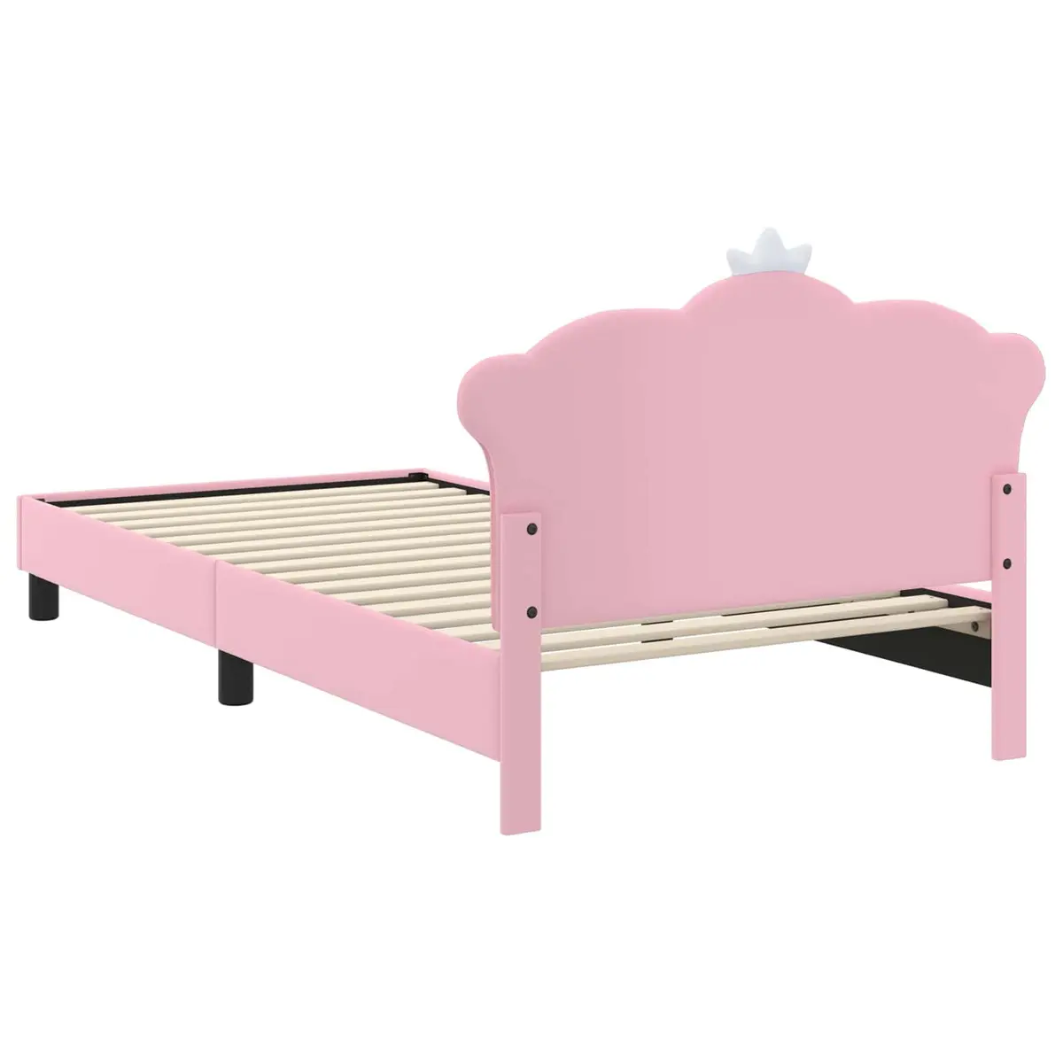 Kids Bed Frame with Headboard Low-Profile 90 x 190 cm Pink