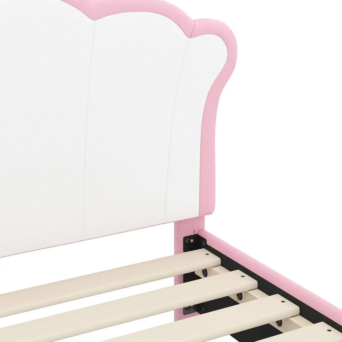 Kids Bed Frame with Headboard Low-Profile 90 x 190 cm Pink