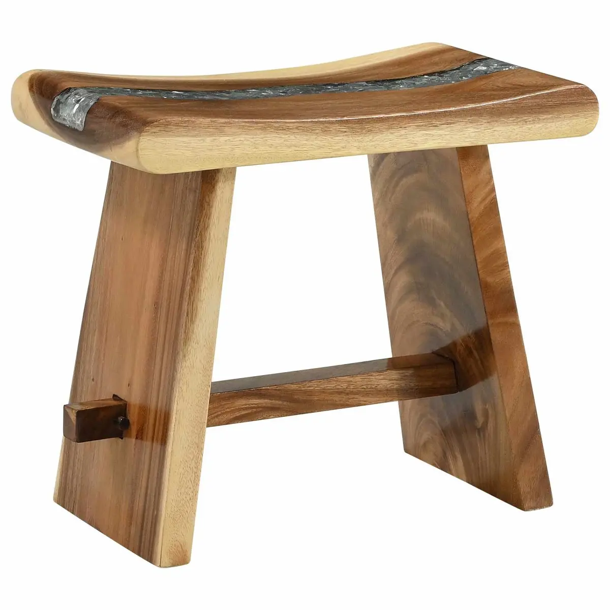 Shower Stool Solid Wood Brown Indoor Bathroom Seating