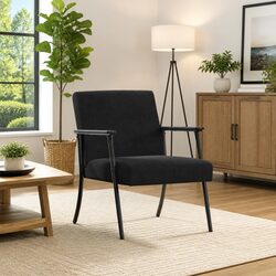 Compact Black Velvet Armchair for Modern Spaces