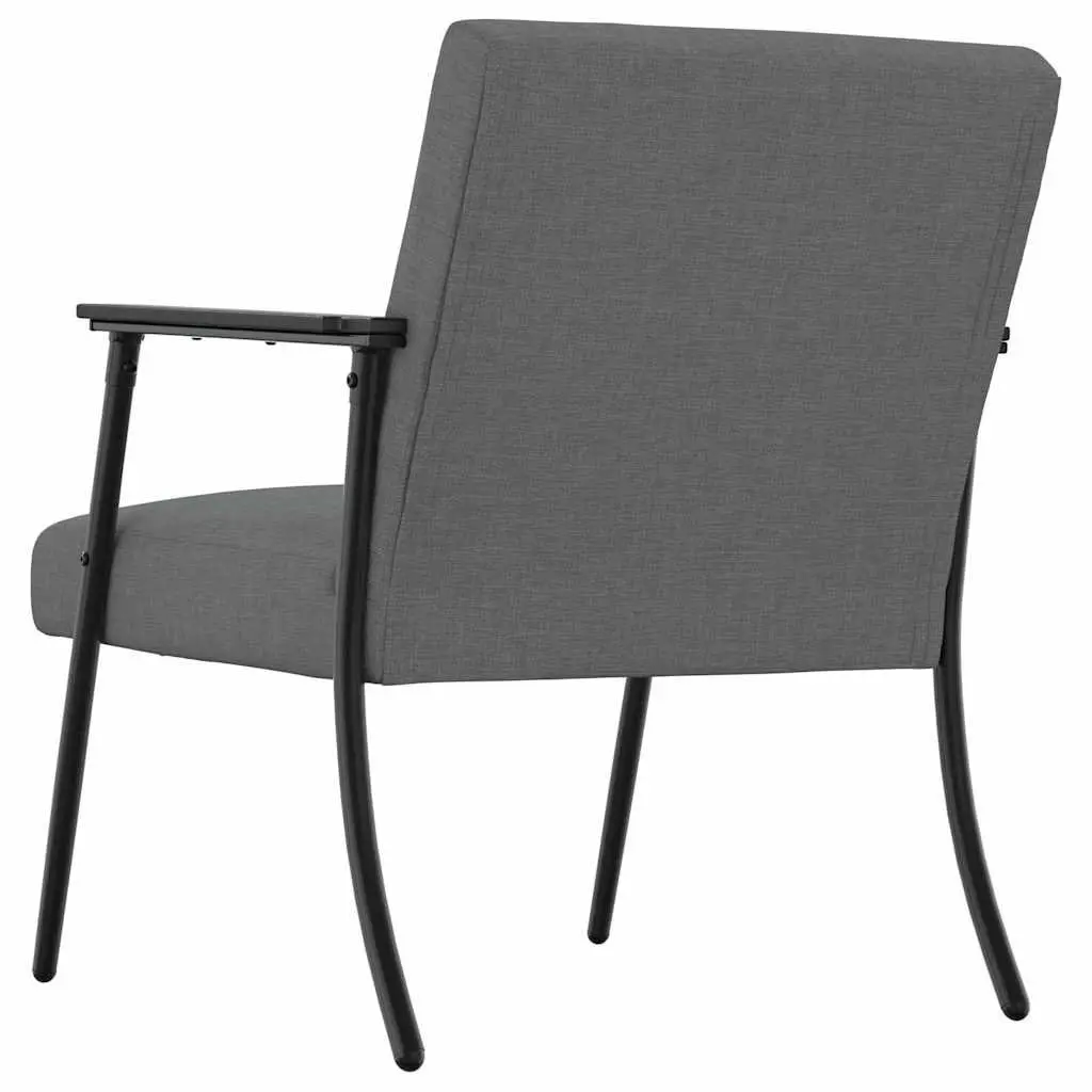 Armchair Ergonomic Foam Cushion Dark Grey Fabric Modern Lounge Chair