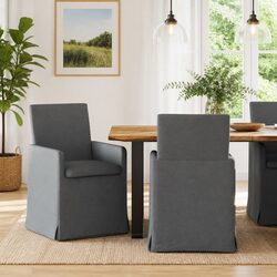 Green Dining Chairs Set of 2 with Wheels and Armrests