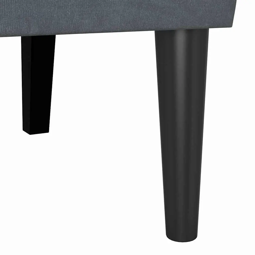 Chesterfield Bench Velvet Upholstered Lounge Seating with Backrest Dark Grey
