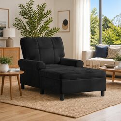 Modern Black Velvet Chaise Lounge Chair Specifications