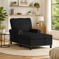 Modern Black Lounge Chair with Cushioned Seat and Frame