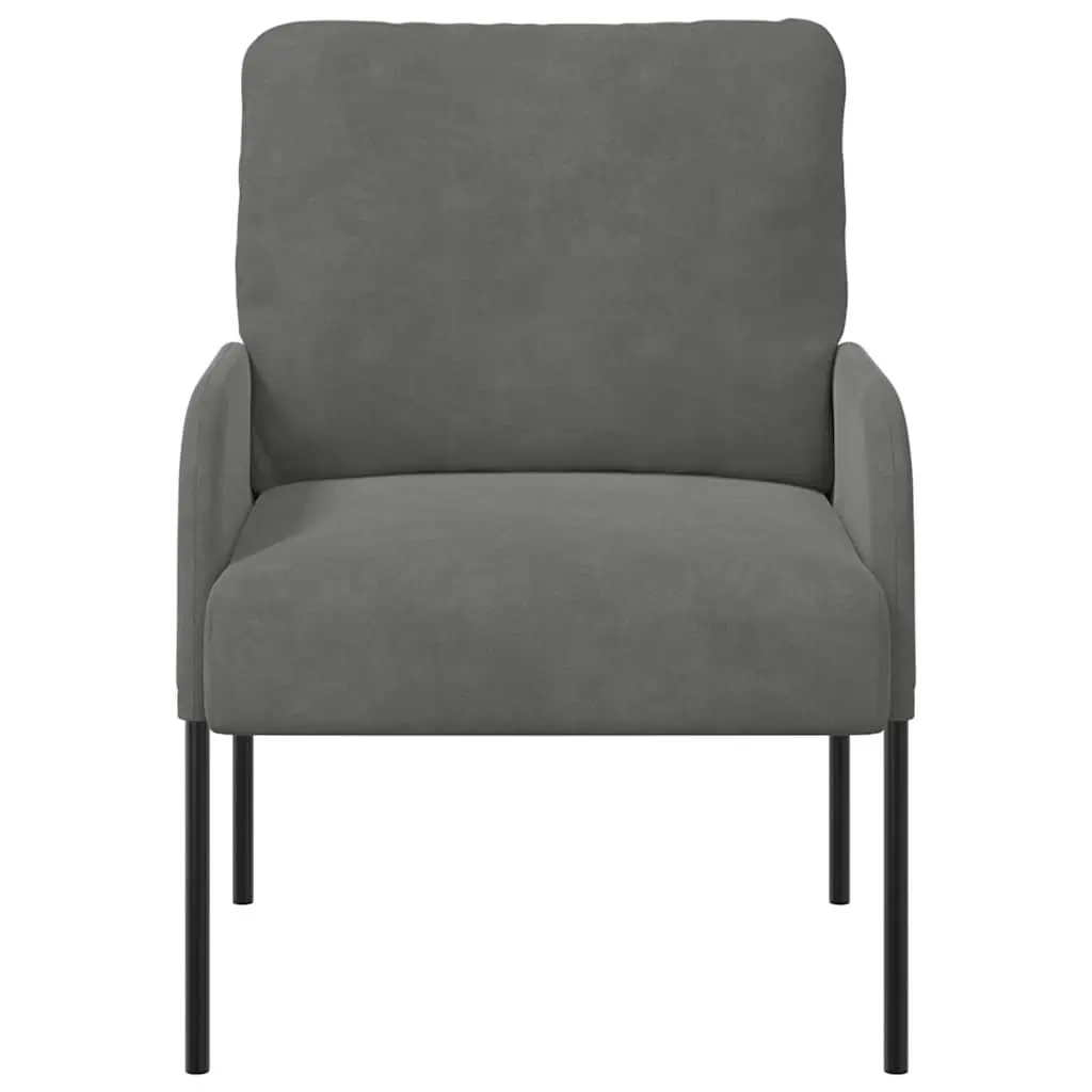Grey Sofa with Cushion Modern Living Room Furniture Polyester Upholstery Metal