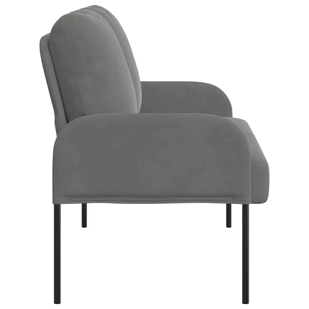 Sofa Compact Polyester Upholstery 110cm Dark Grey Bullnose Cushions