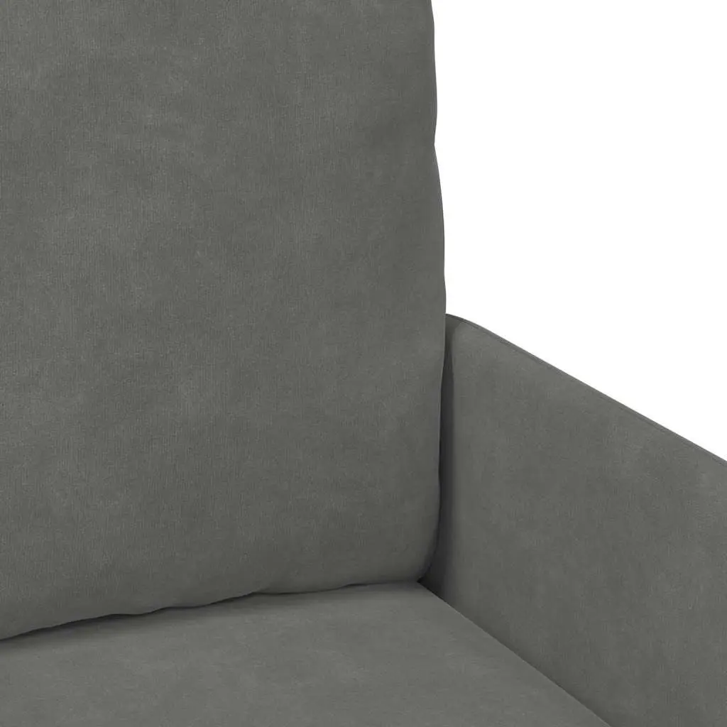 Sofa Compact Polyester Upholstery 110cm Dark Grey Bullnose Cushions
