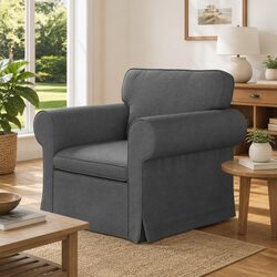 Contemporary Dark Grey Fabric Sofa with Modular Design