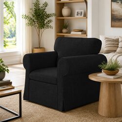 Modular Black Sectional Sofa with Rearrangeable Design
