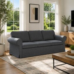 Modular Sectional Sofa Dark Grey Living Room Furniture 215x82x80cm