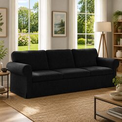 Modular Sofa with Sturdy Metal Frame and Black Finish