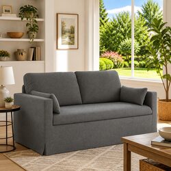 158cm Grey Fabric Sofa with Modular Design and Sturdy Frame