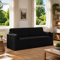 Black Fabric Modular Sofa with Metal Frame
