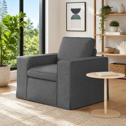 Grey Modular Sofa with Metal Frame and Engineered Wood