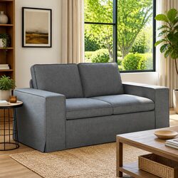 Grey Modular Sectional Sofa 162x80x82cm with Metal Frame