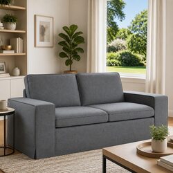 Modular Sectional Sofa in Dark Grey Fabric