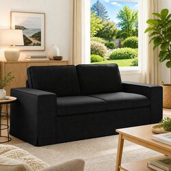 Modular Sectional Sofa in Black - 182cm Dimensions
