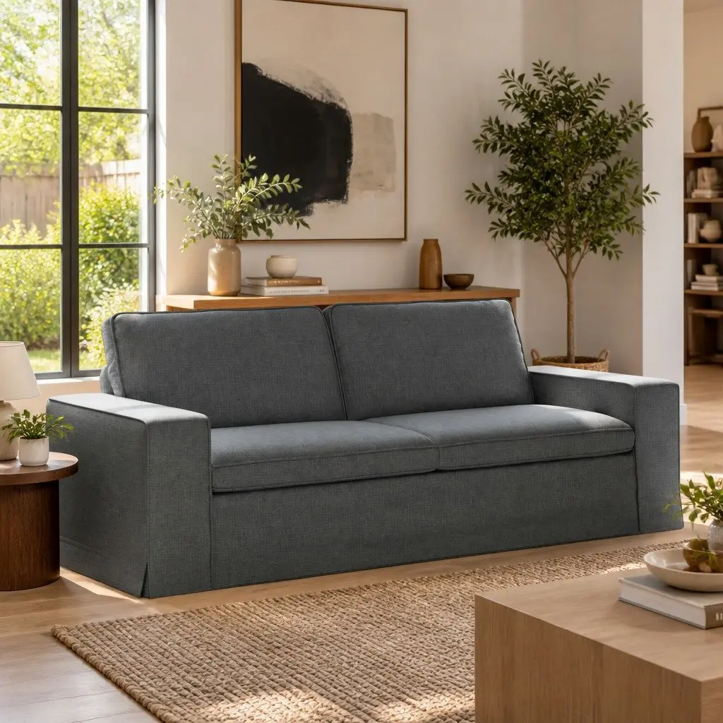 Sofa Grey Modular Sectional Lounge Seat Contemporary Living Room Furniture
