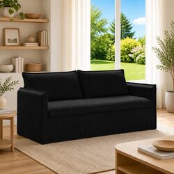 Modular Black Fabric Sofa with Ergonomic Design