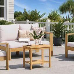 Solid Acacia Wood Side Table for Versatile Use