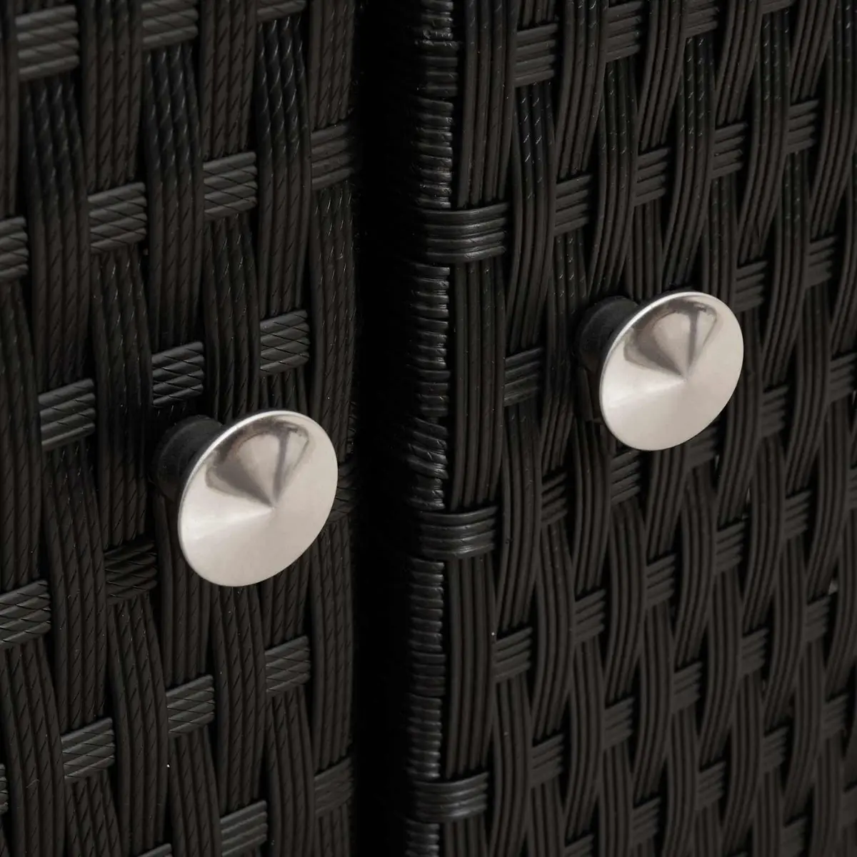 Storage Cabinet Indoor Outdoor Shelving Black 70x50x87cm Rattan